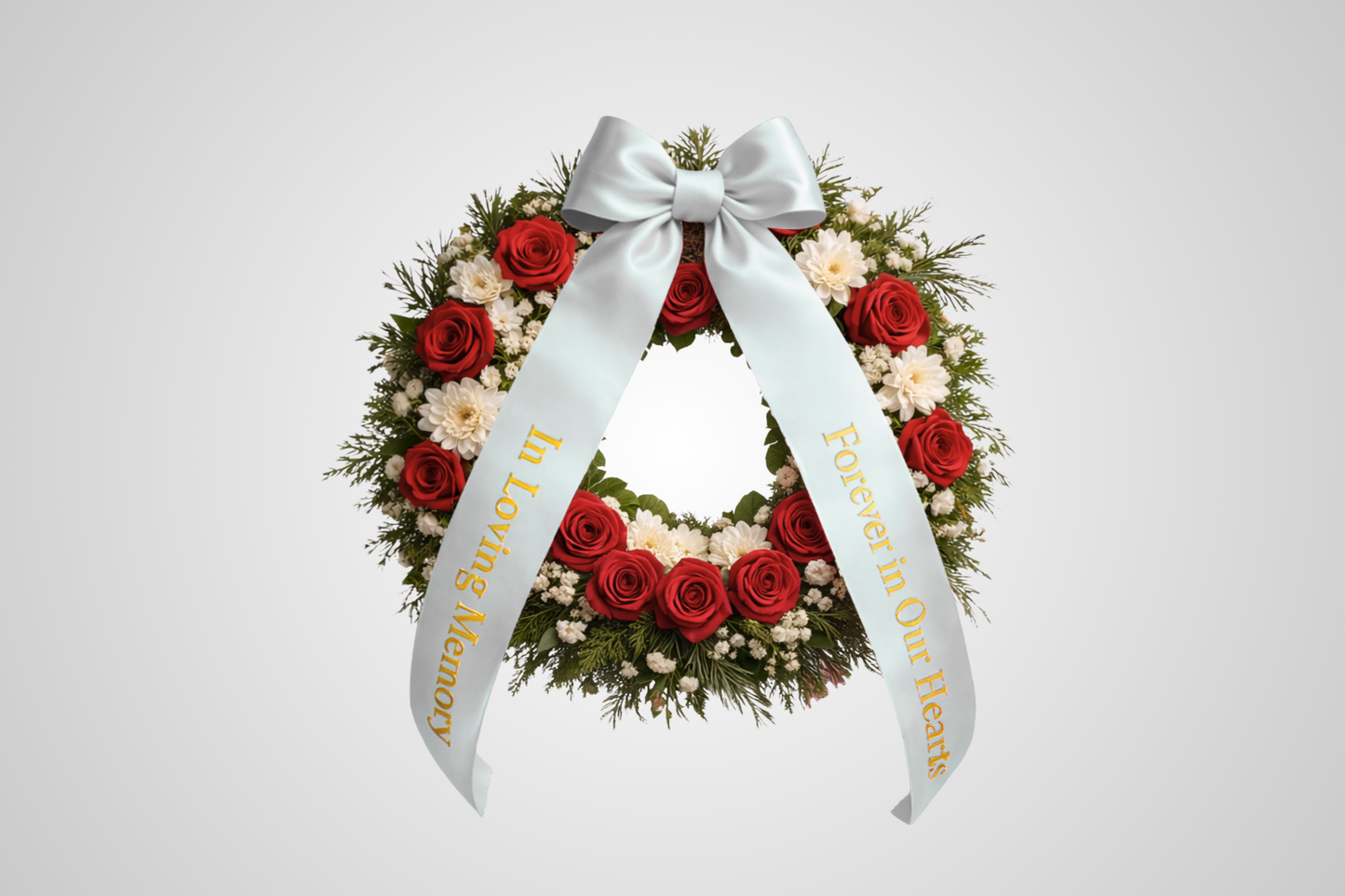 Umweltfreundliches Satin-Blumenstraußband mit individuellem Design in Grau von JM Band®.