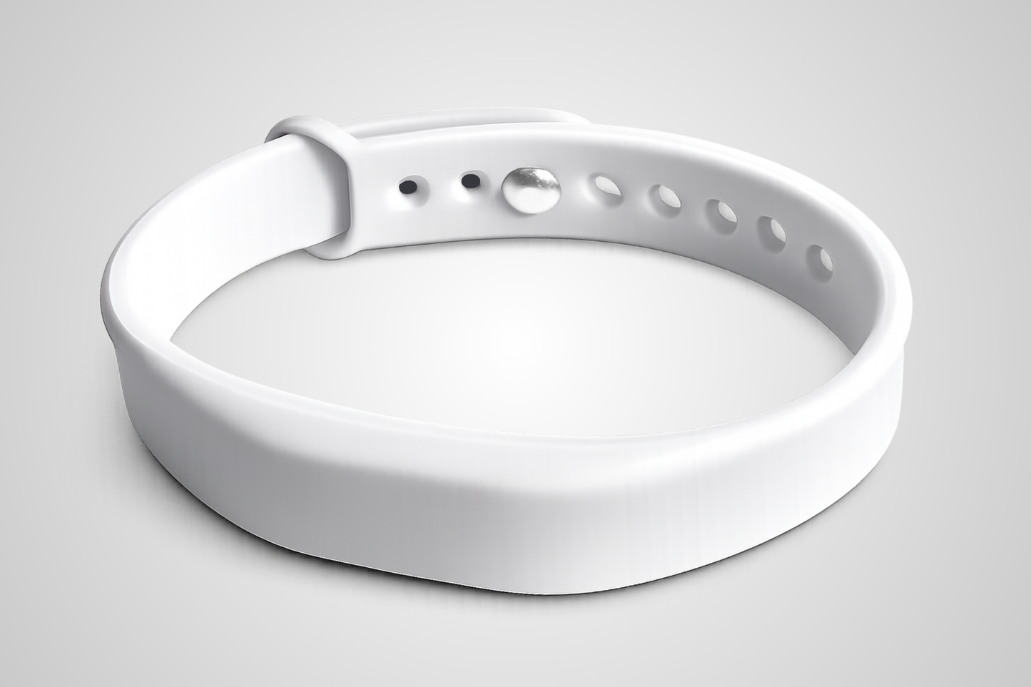 Weißes Silikonarmband mit NFC und verstellbarem Armband – JM Band®