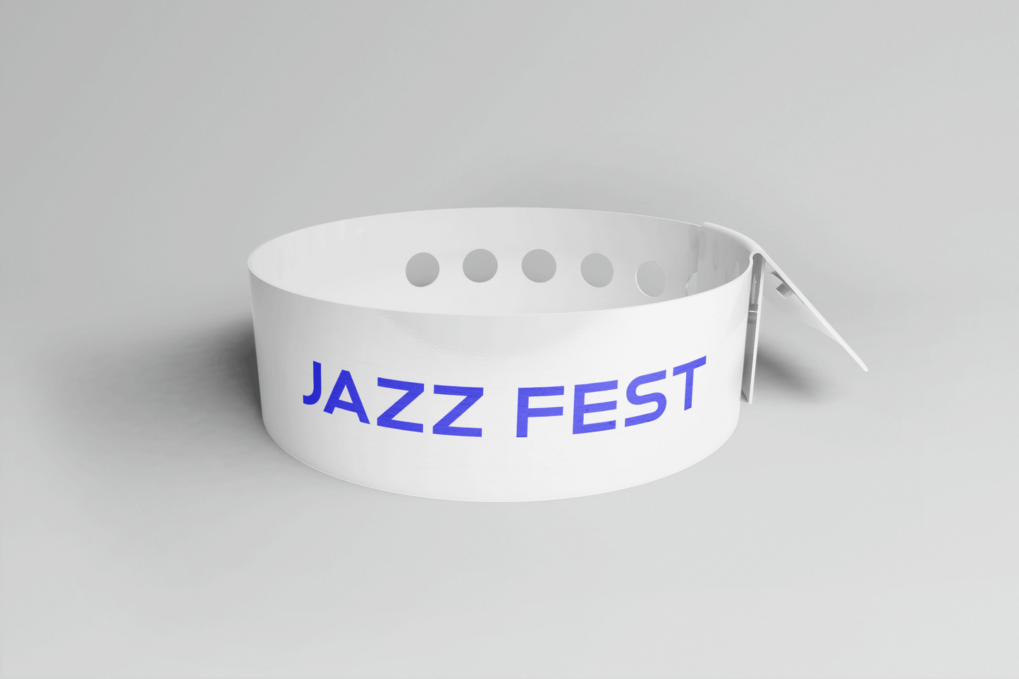 Printed Vinyl Wristbands - L Shape Vinyl Wristbands JM Band® 1 White