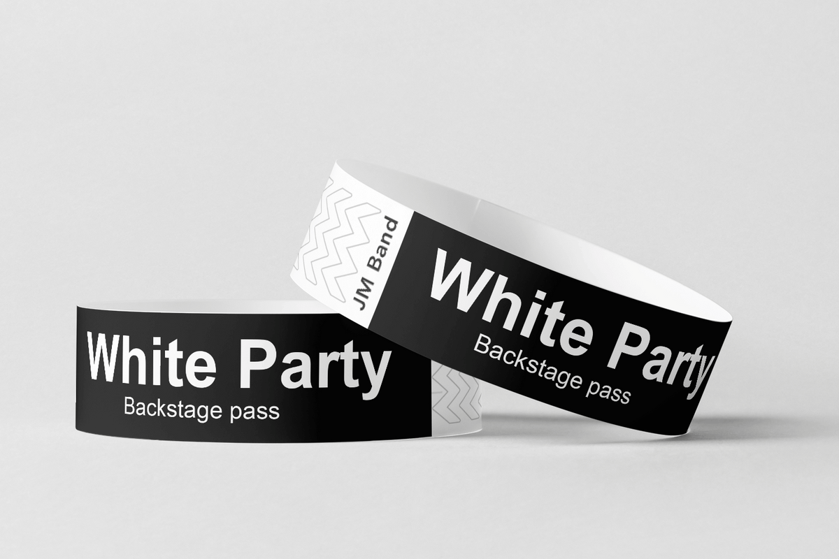Papierarmbänder – Weiße bedruckte Papierarmbänder JM Band®