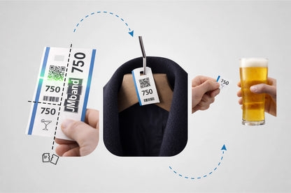 3-teilige Garderobenmarken mit Druck - Fragen anfordern