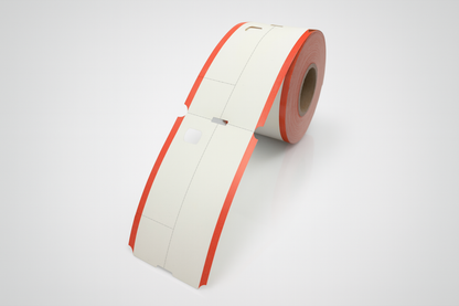Rolle roter, dreiteiliger Thermogarderobenkarten.