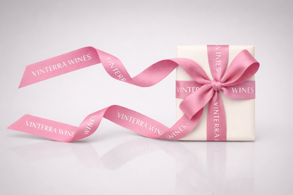 Rosa Geschenkband aus umweltfreundlichem Satin mit Aufdruck von JM Band®.