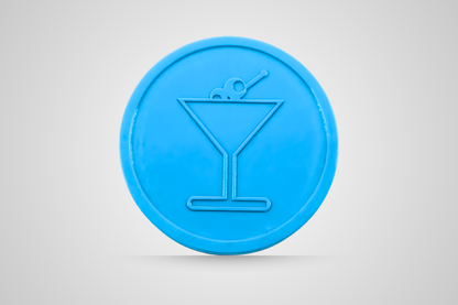 Geprägter Getränkegutschein in Cocktailblau von JM Band®.
