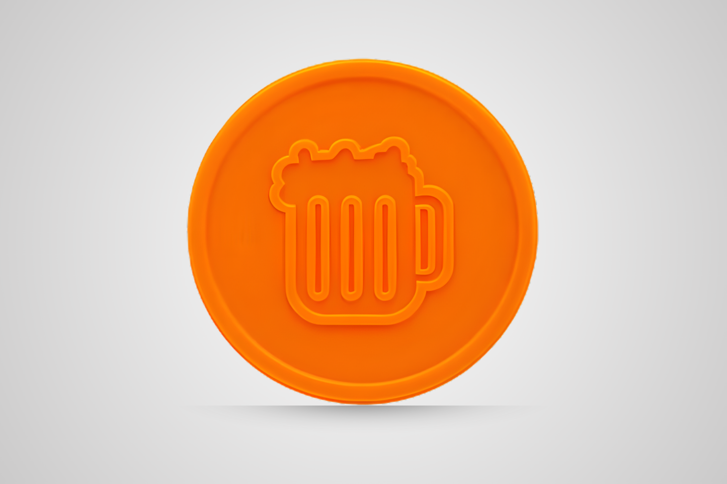 Geprägter orangefarbener Getränkegutschein für Bier von JM Band®.