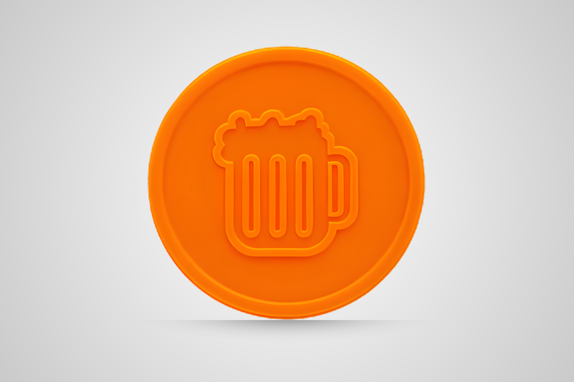 Geprägter orangefarbener Getränkegutschein für Bier von JM Band®.