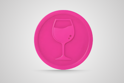 Geprägter Getränkegutschein in Roséweinfarbe von JM Band®.