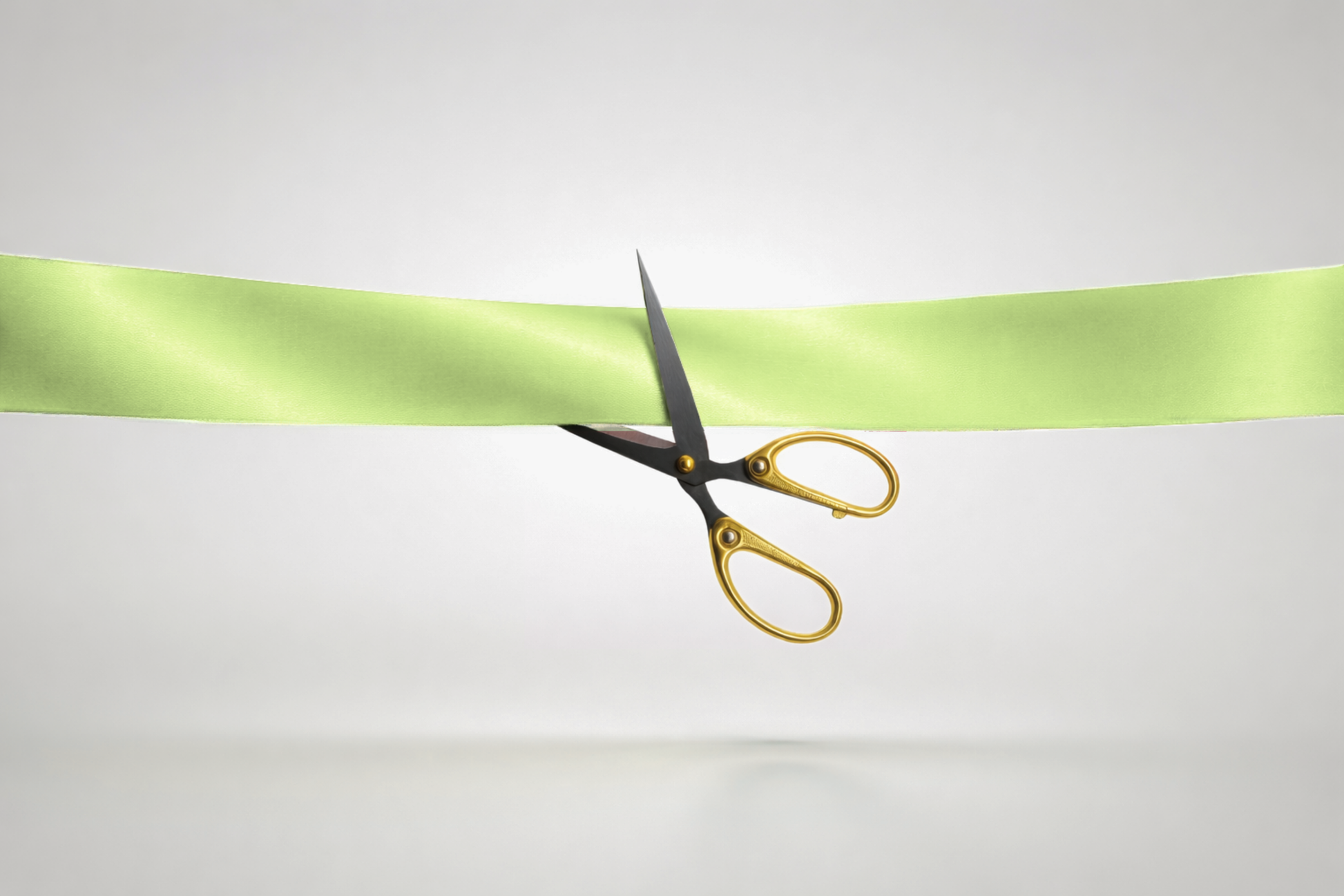 Limonengrünes ECO-Satin-Einweihungsband ohne Aufdruck von JM Band®.