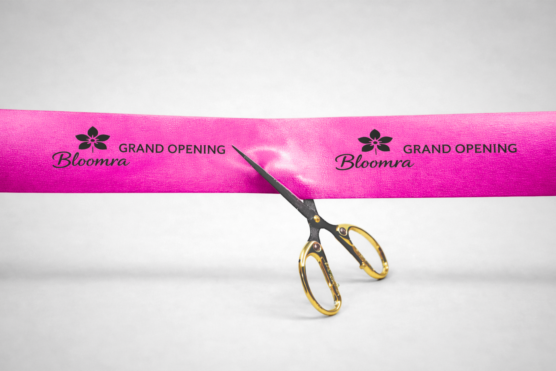 Rosa Einweihungsband mit individuellem Aufdruck von JM Band®.