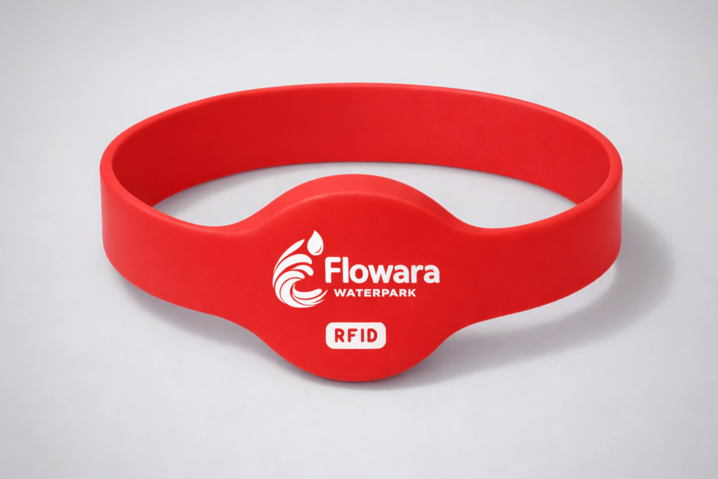 NFC-Silikonarmband Modell JM02 mit individuellem Aufdruck von JM Band®.