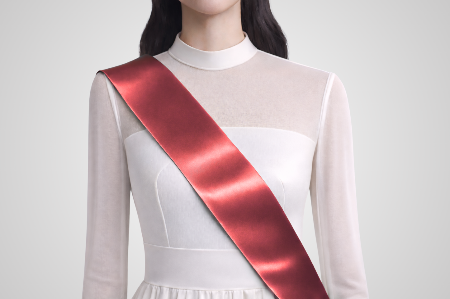 Rotes ECO-Satin-Bestellband ohne Aufdruck von JM Band®.