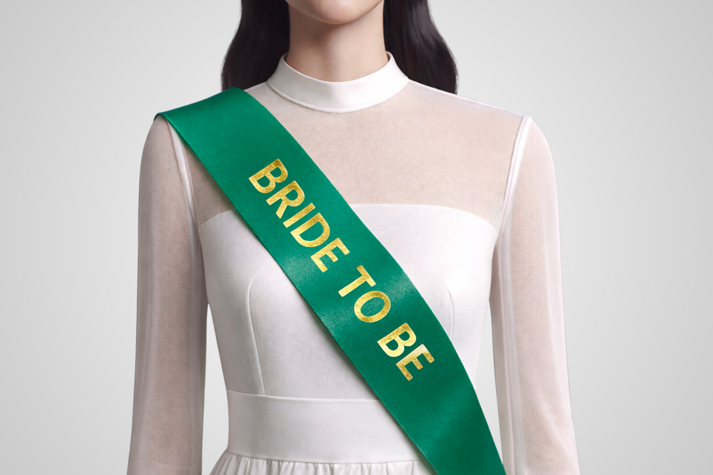 Grüne Schärpe mit individuellem Aufdruck, gestalten Sie Ihre eigene bei JM Band®.
