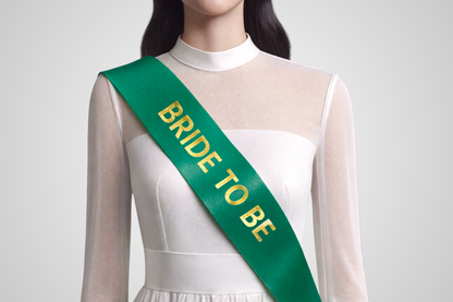 Grüne Schärpe mit individuellem Aufdruck, gestalten Sie Ihre eigene bei JM Band®.