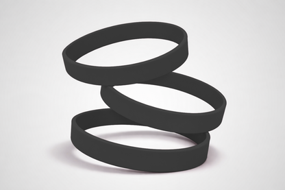 Schwarze, schlichte Silikonarmbänder. Silikonarmbänder ohne Aufdruck bei JM Band® kaufen.