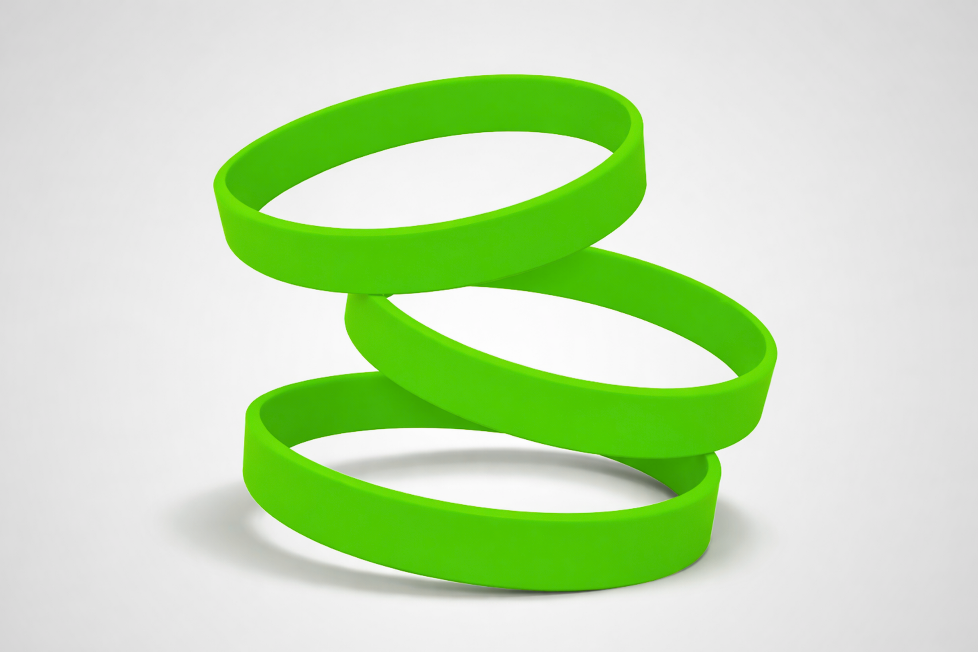 Grüne, einfarbige Silikonarmbänder. Silikonarmbänder ohne Aufdruck bei JM Band® kaufen.
