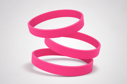 Rosa Silikonarmbänder, einfarbig. Silikonarmbänder ohne Aufdruck bei JM Band® kaufen.