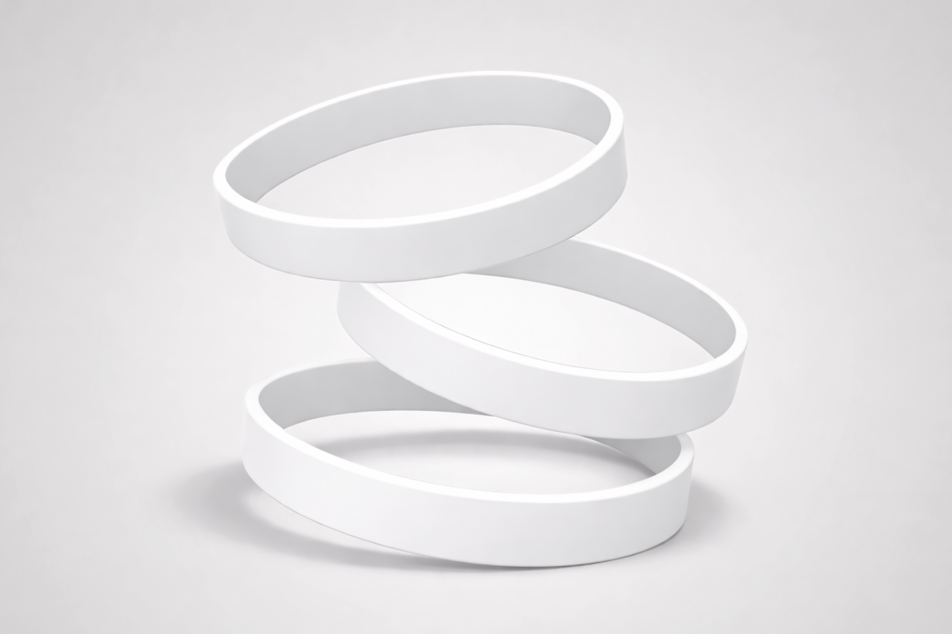 Weiße, schlichte Silikonarmbänder. Silikonarmbänder ohne Aufdruck bei JM Band® kaufen.