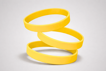 Gelbe, schlichte Silikonarmbänder. Silikonarmbänder ohne Aufdruck bei JM Band® kaufen.