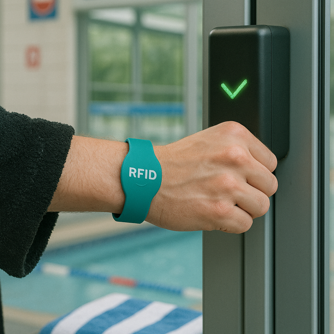 A photo of RFID Silicone Wristbands with Fudan FM 1108 from JM Band®. Purchase Silicone wristbands in 18 mm here.