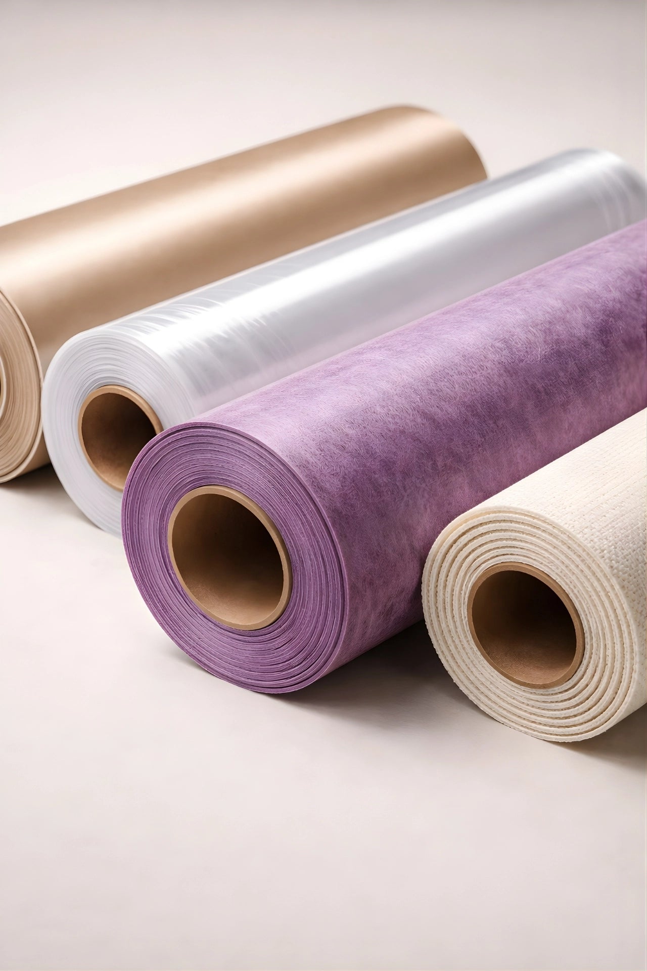 Nahaufnahme der Tyvek-Materialtextur, die dessen synthetische Faserstruktur verdeutlicht.