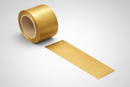 Breites, metallisch-goldenes Geschenkband von JM Band®.